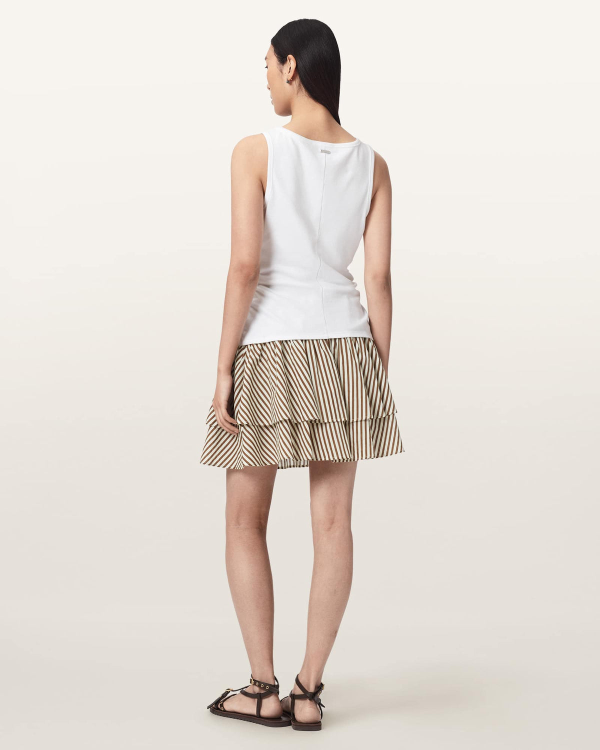 Kali Cotton Striped Mini Skirt PENNY BROWN/WHITE