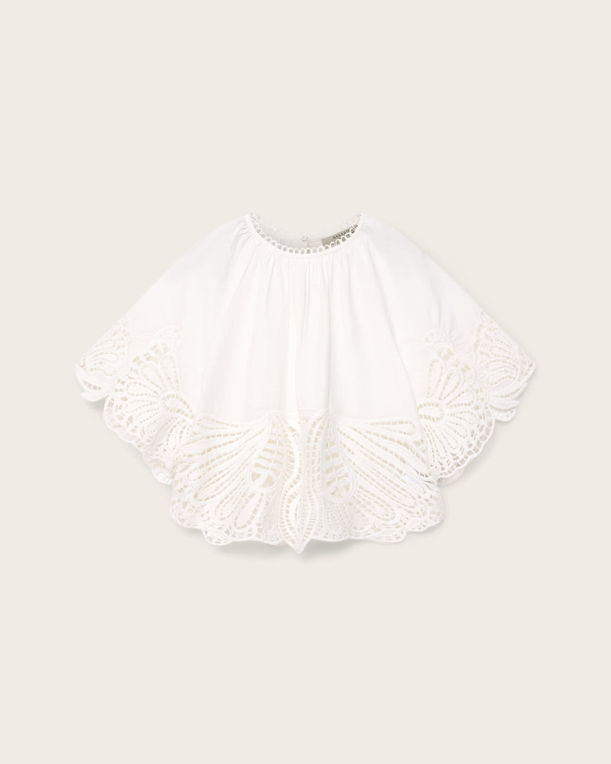 Femi Relaxed Fit Broderie Top Chalk White