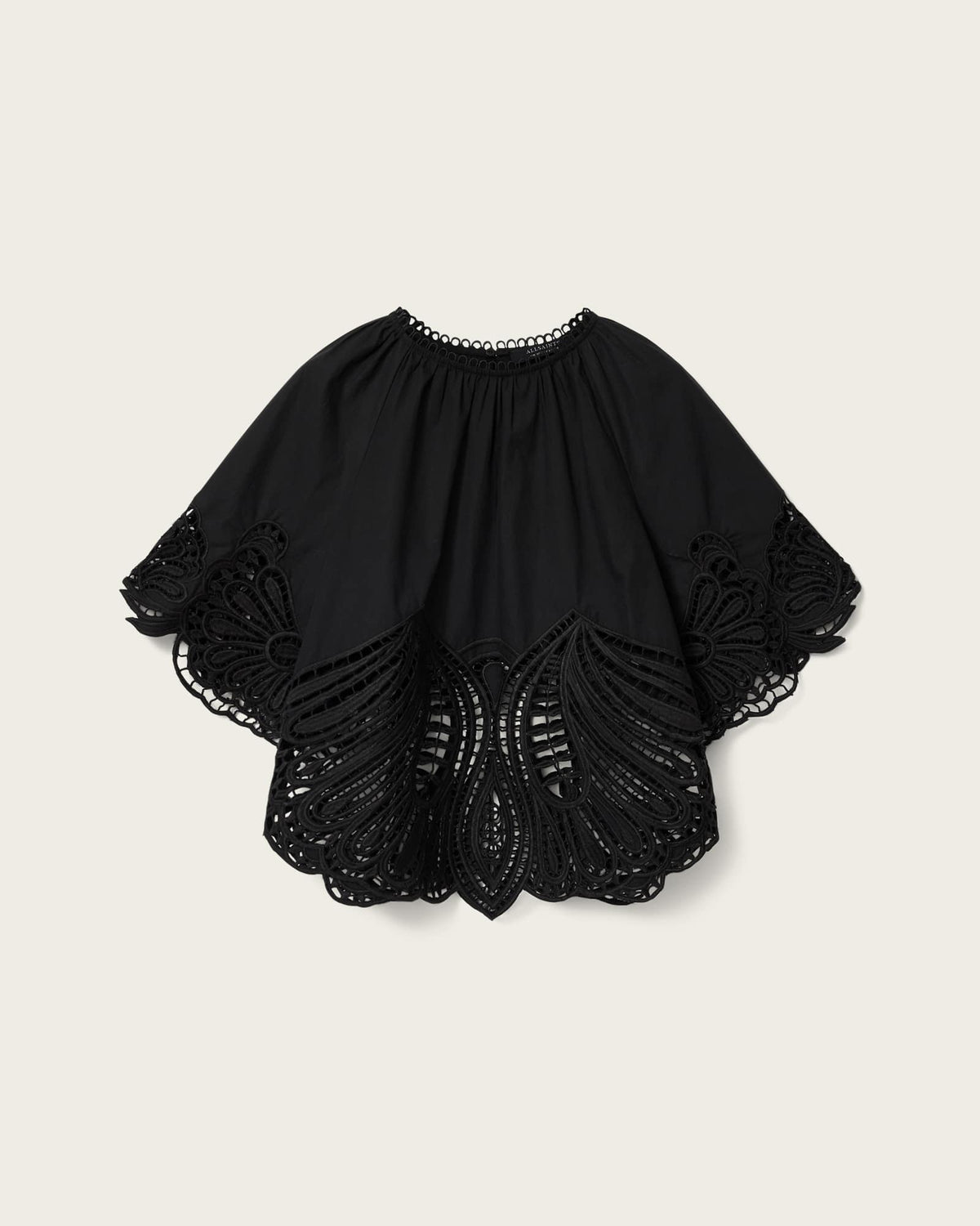 Femi Relaxed Fit Broderie Top Black