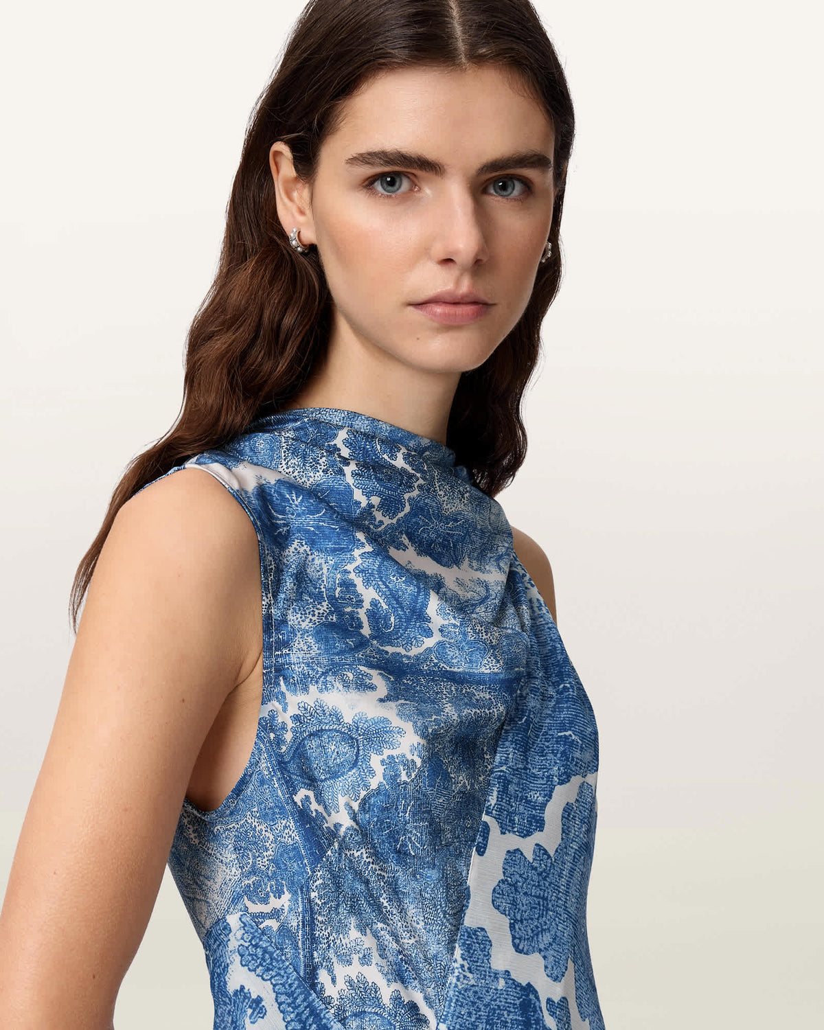 Prue Draped Asymmetric Midi Dress JOANNE BLUE