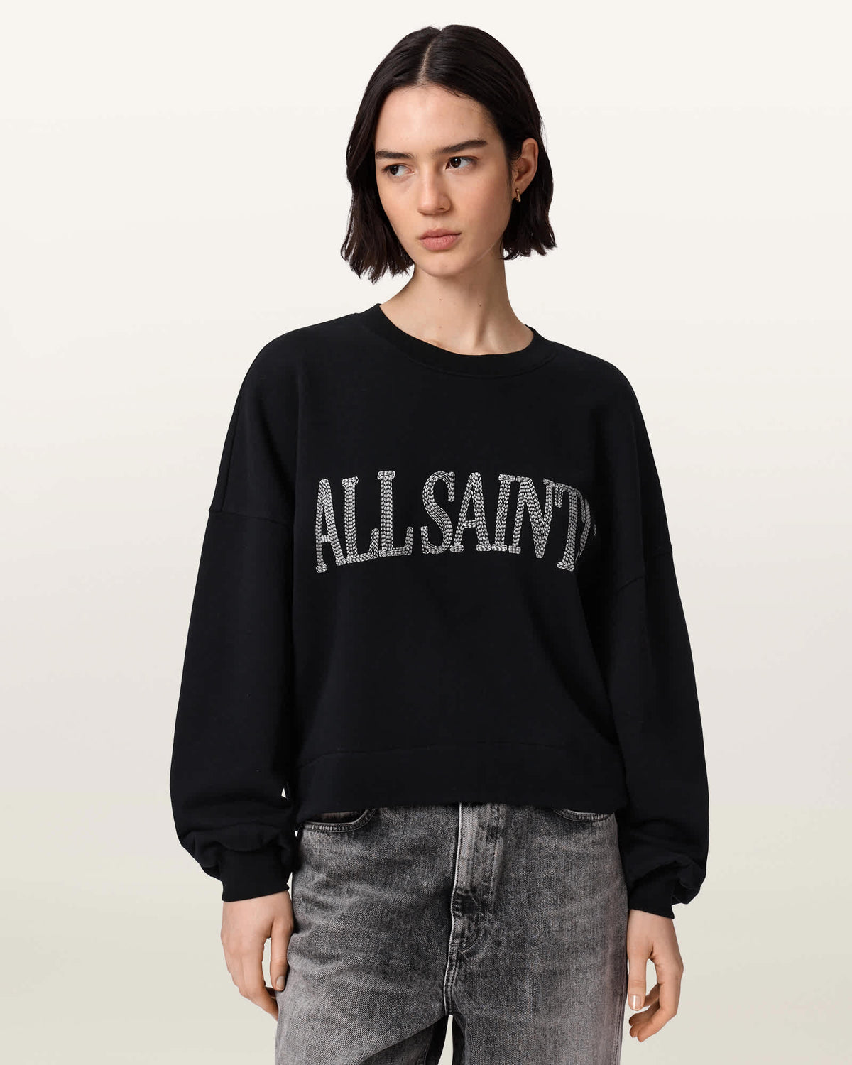 Dash Lila Oversized Embroidered Sweatshirt Washed Black