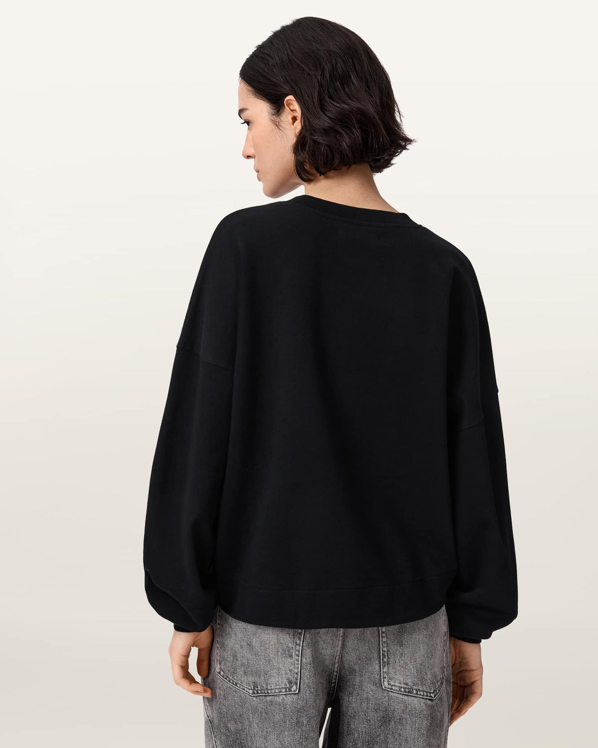 Dash Lila Oversized Embroidered Sweatshirt Washed Black