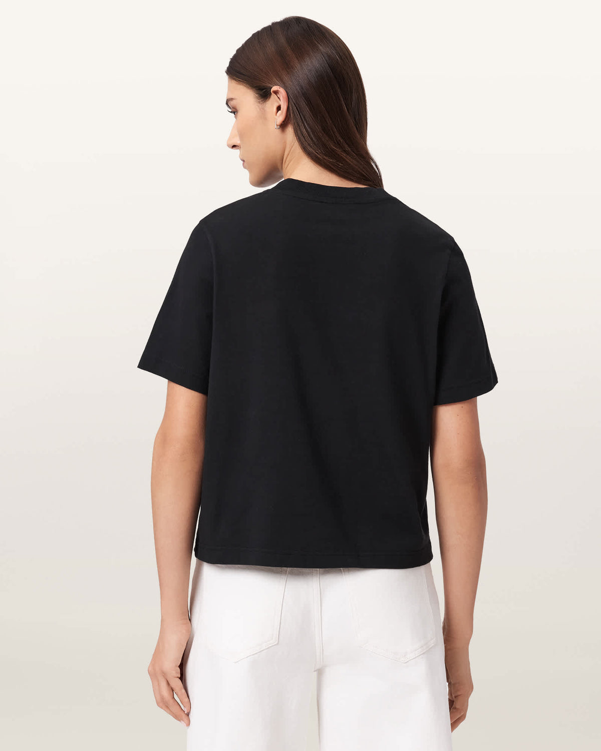 Lisa Embossed Crew Neck T-Shirt Black