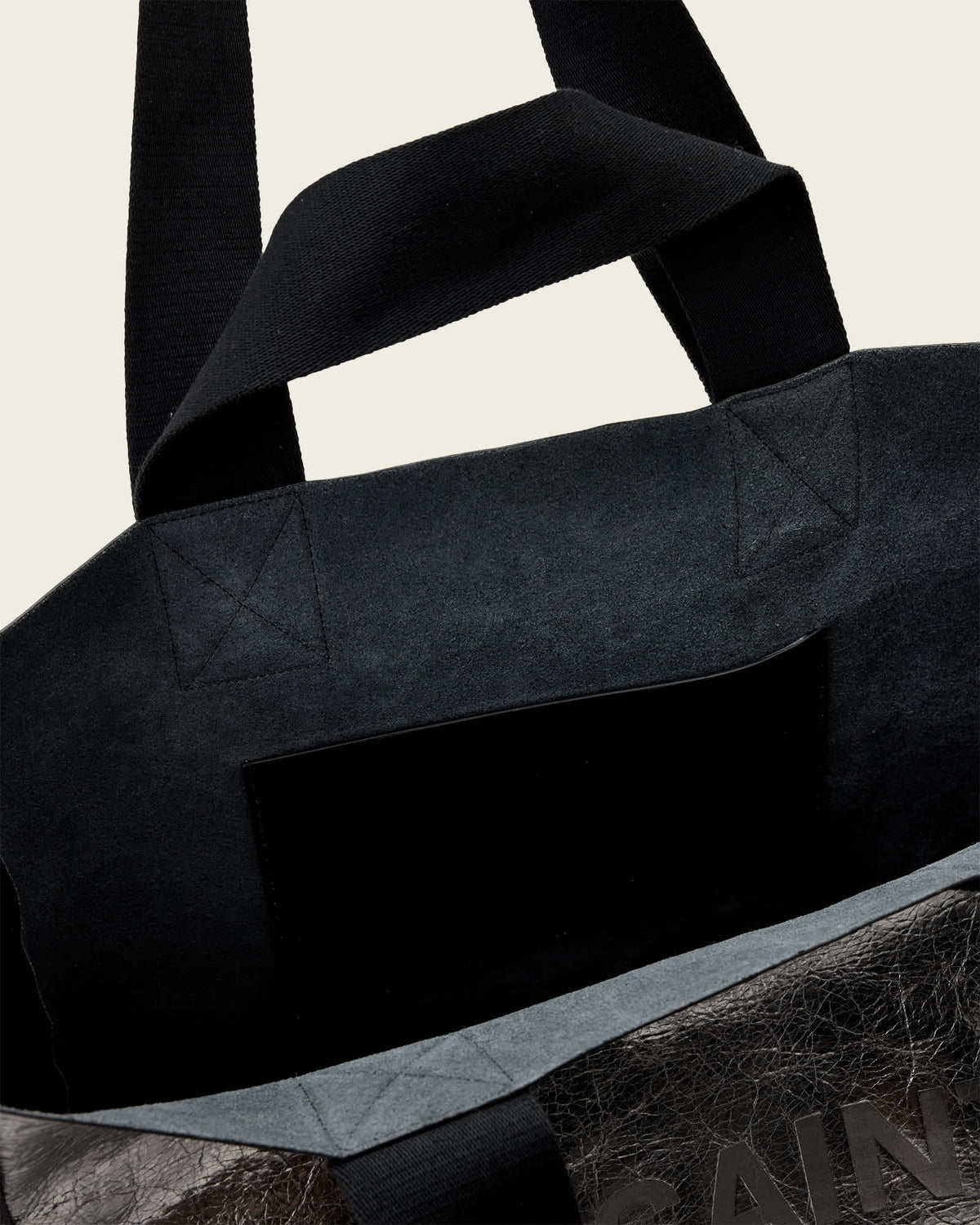 Izzy Metallic Leather Tote Bag Gunmetal
