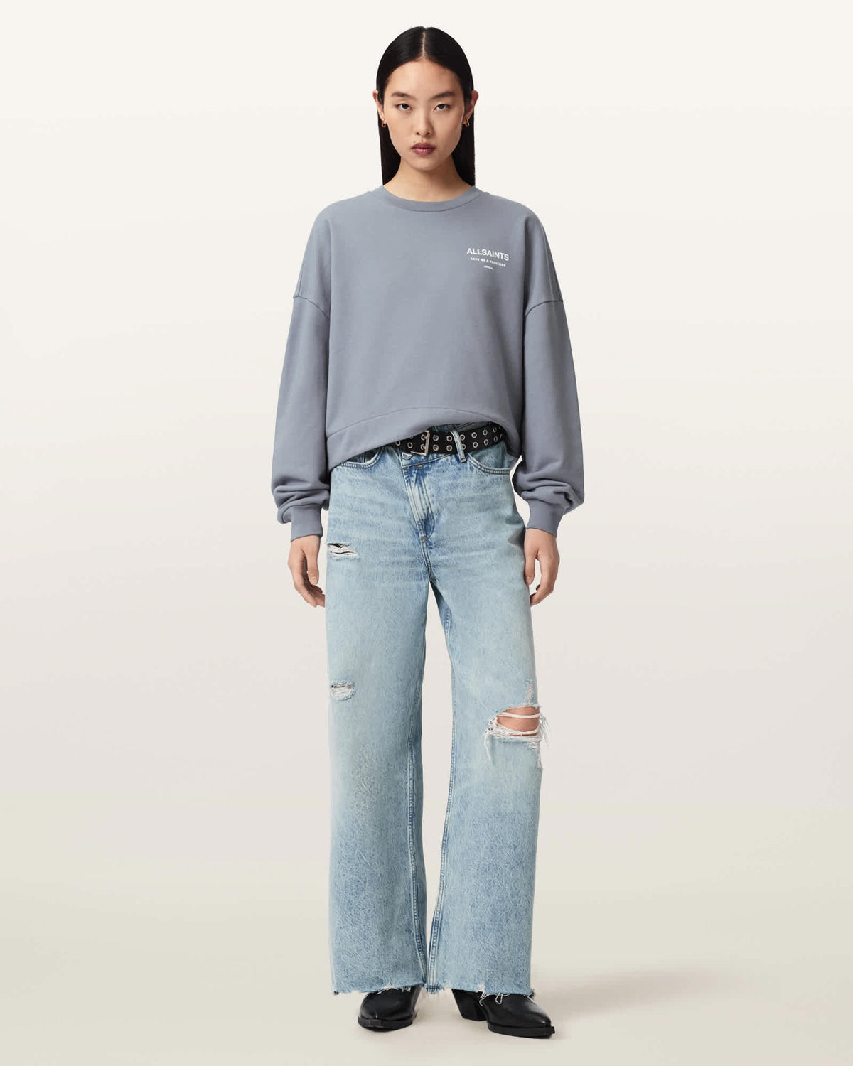 Dreamer Lila Oversized Cotton Sweatshirt QUARRY BLUE