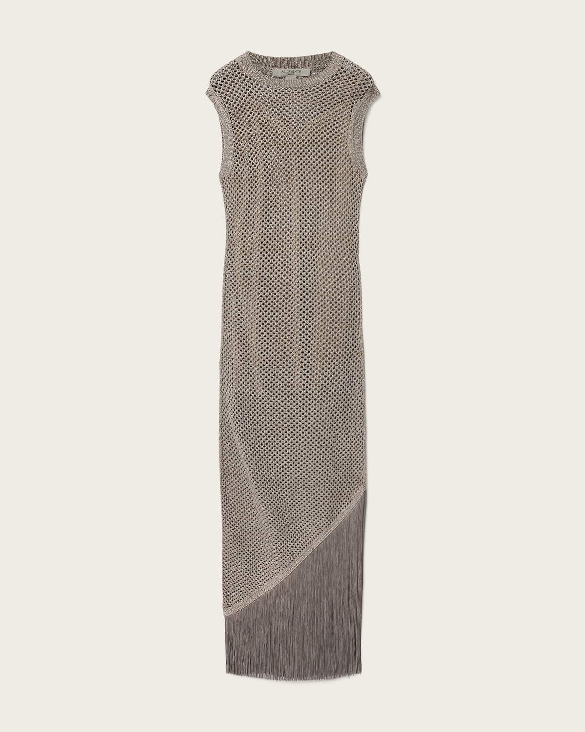Jessie Slim Fit Knitted Midi Dress Pebble Grey