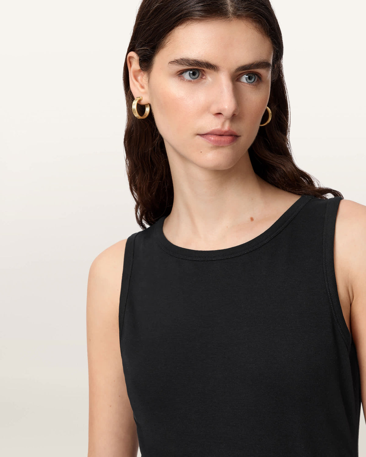 Katarina Boat Neck Slim Fit Tank Top Black