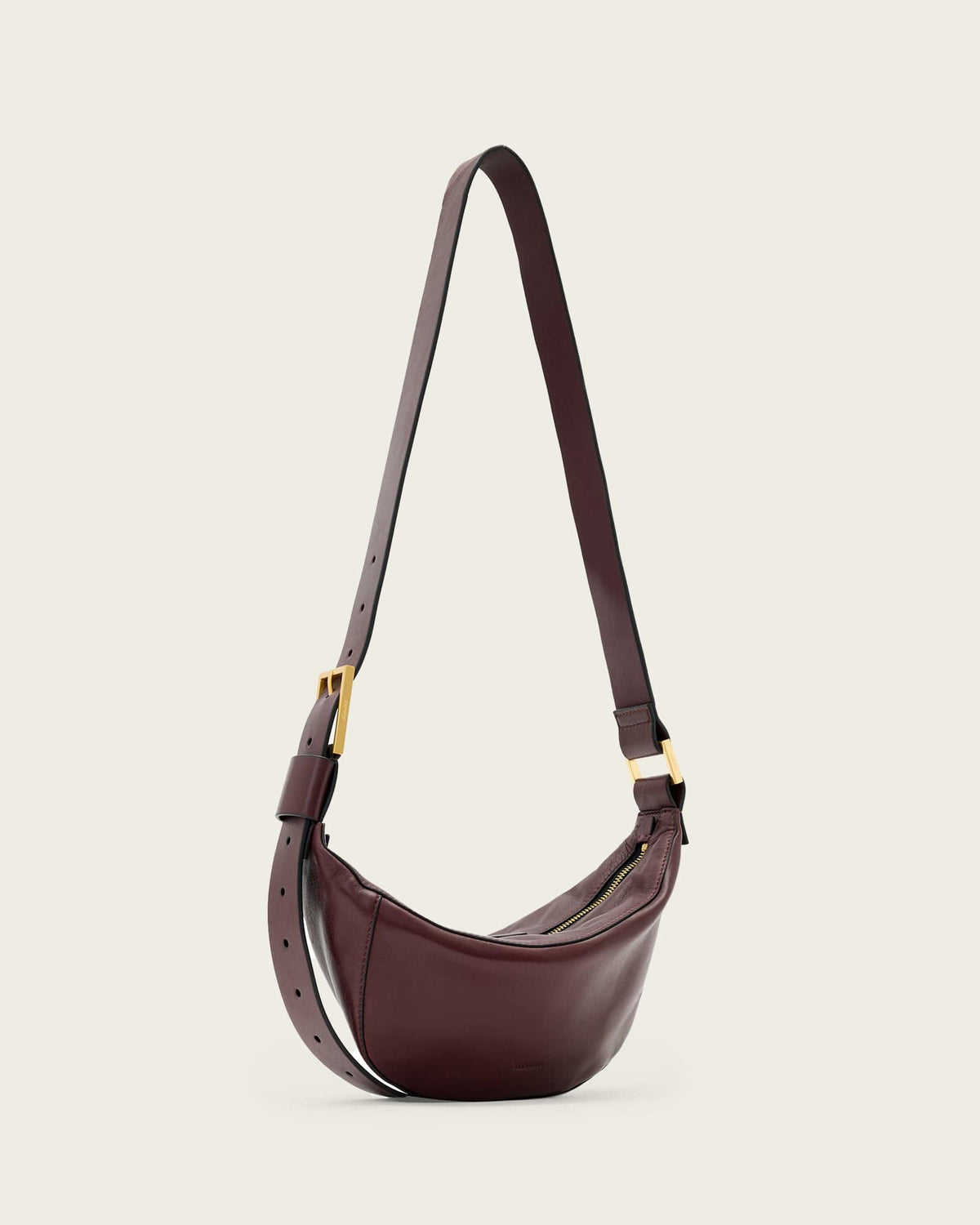 Luna Slouchy Leather Crossbody Bag Dark Red