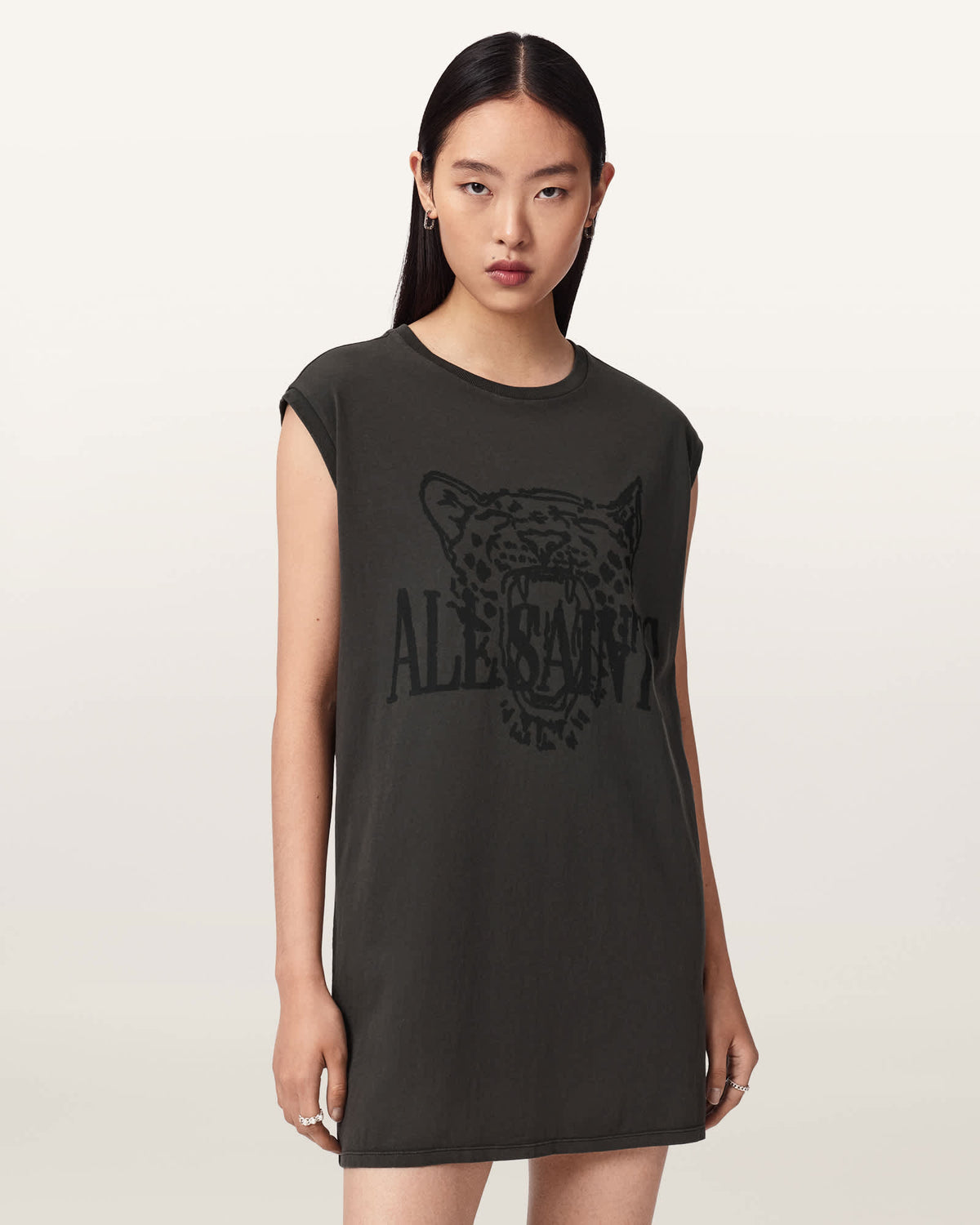 Wild Brooke Relaxed Fit Mini T-Shirt Dress Washed Grey
