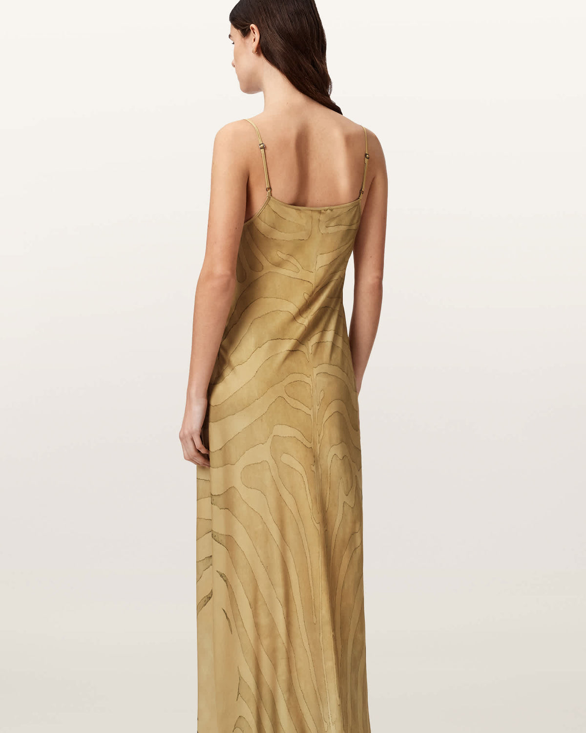 Leona V-Neck Maxi Slip Dress ZEBRA SAND GOLD