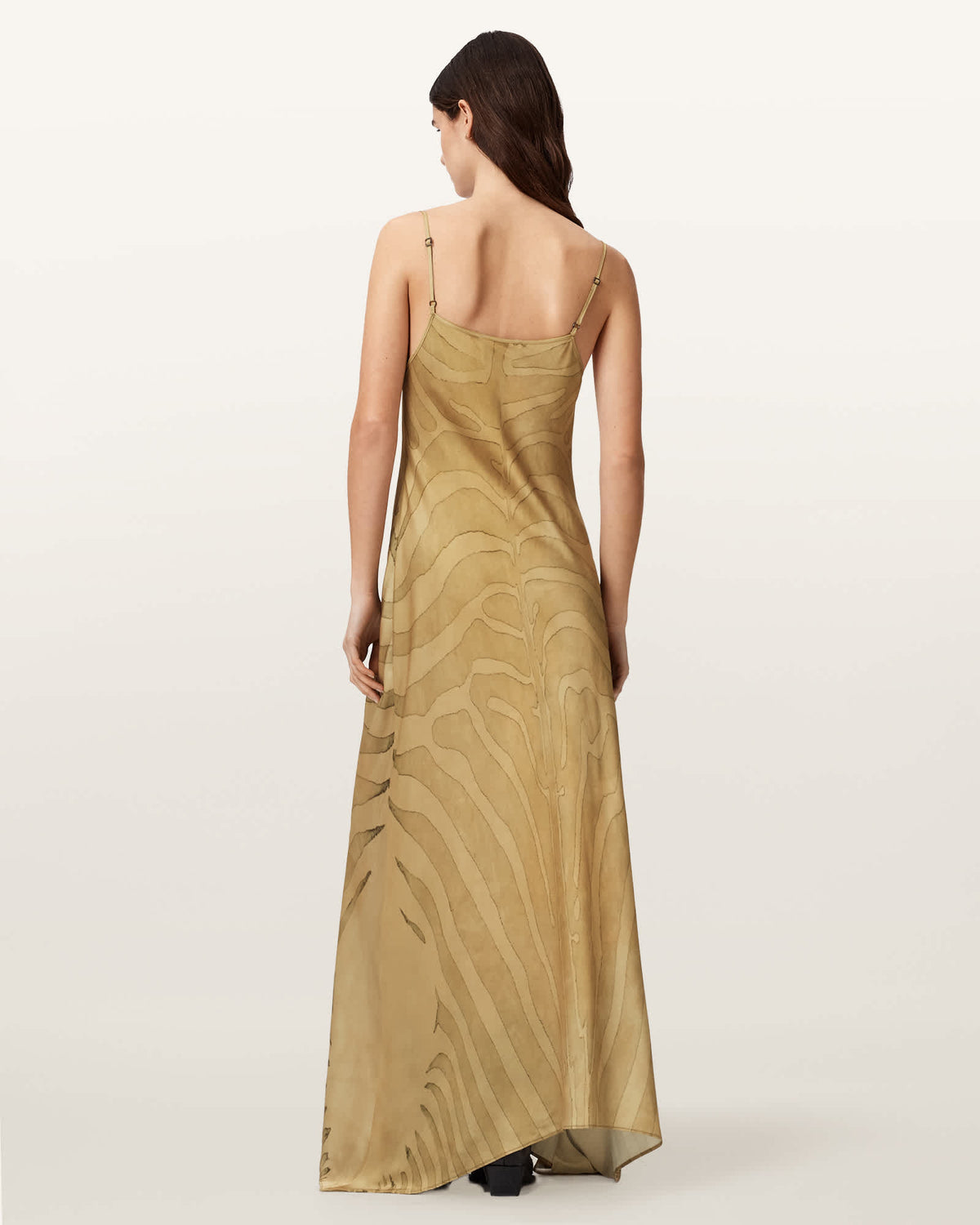 Leona V-Neck Maxi Slip Dress ZEBRA SAND GOLD