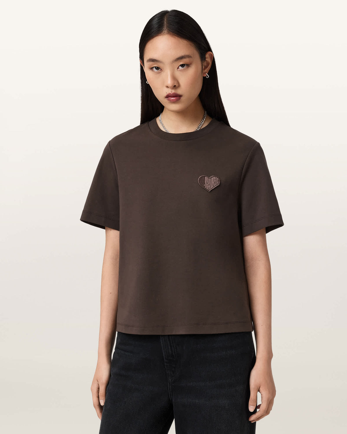 Lover Lisa Embroidered T-Shirt BOTTLE BROWN