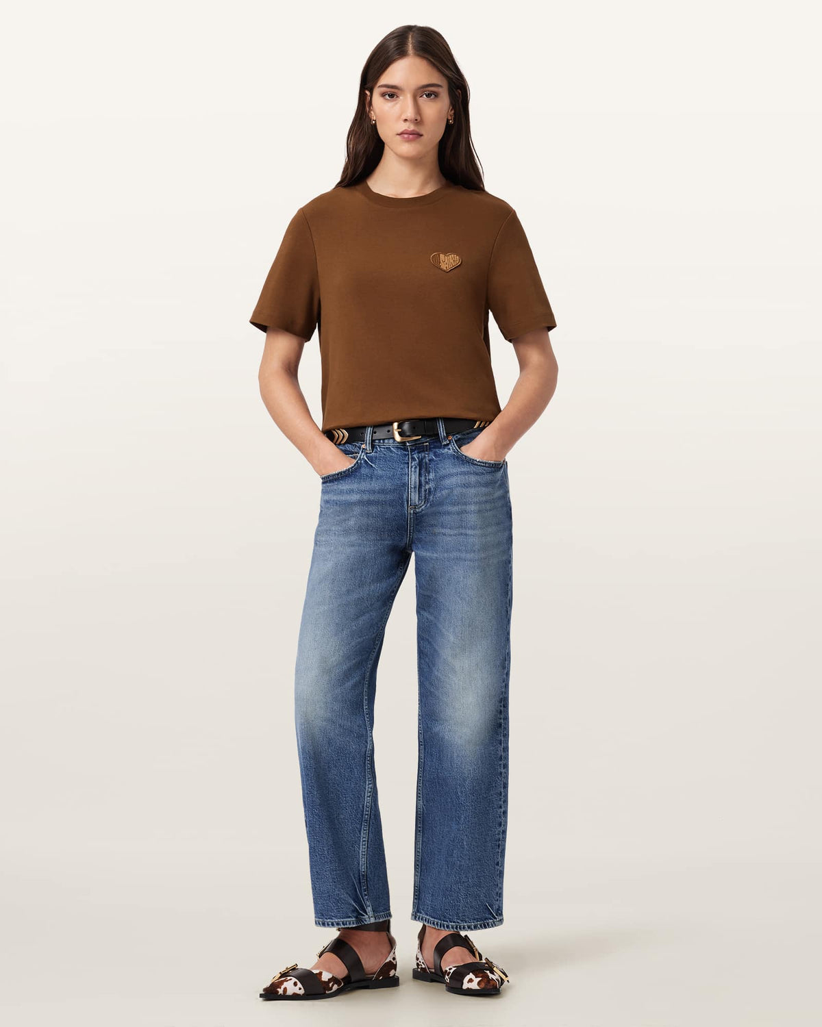 Lover Lisa Embroidered T-Shirt COGNAC BROWN