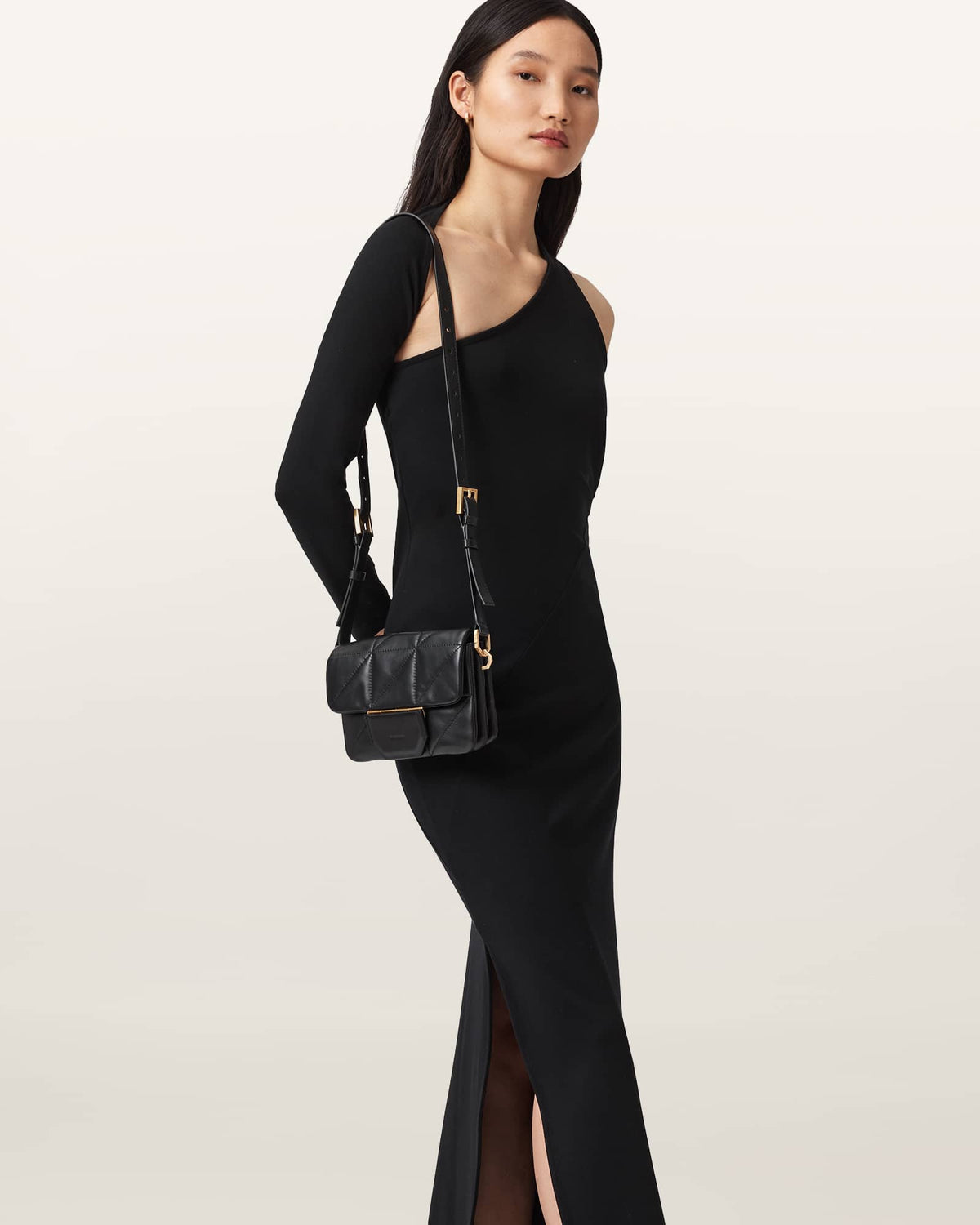 Jupiter Small Quilt Crossbody Bag Black