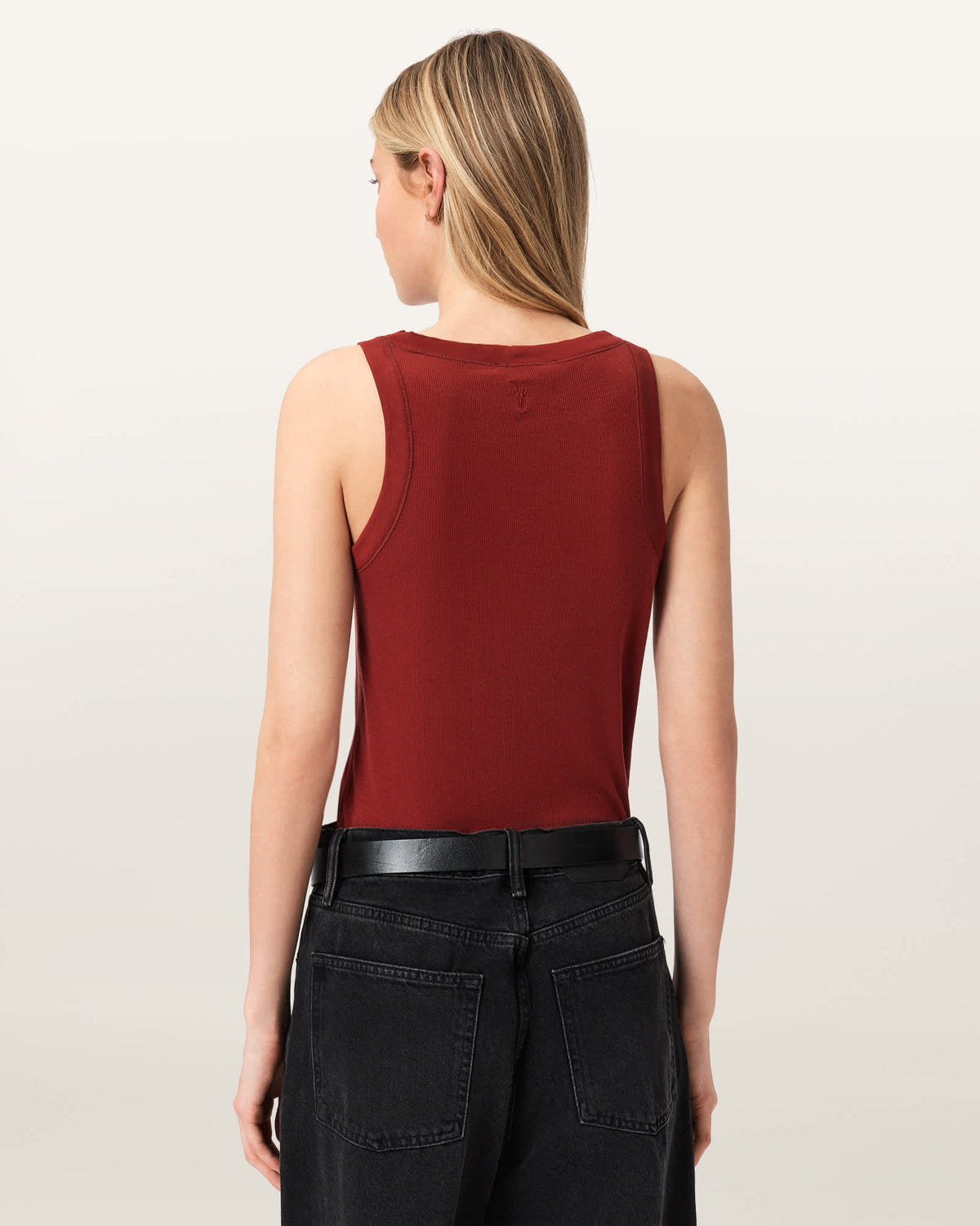 Rina Crew Neck Sleeveless Tank Top PAPRIKA RED