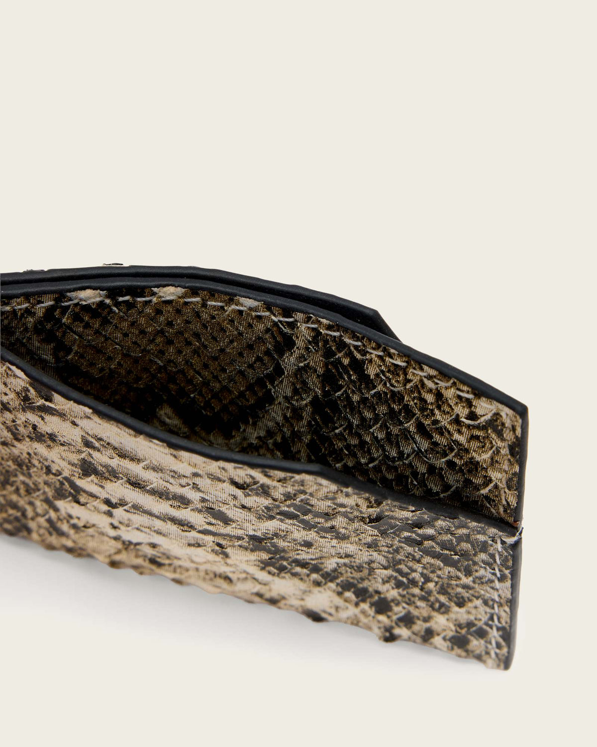 Hex Leather Snake Cardholder DESERT WHITE