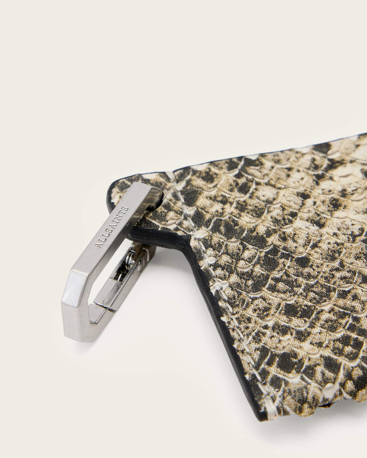 Hex Leather Snake Cardholder DESERT WHITE