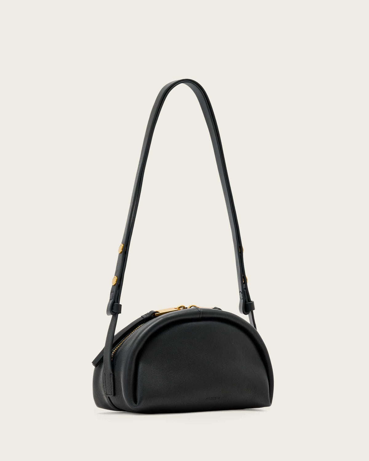 Rosalie Arc Leather Crossbody Bag Black
