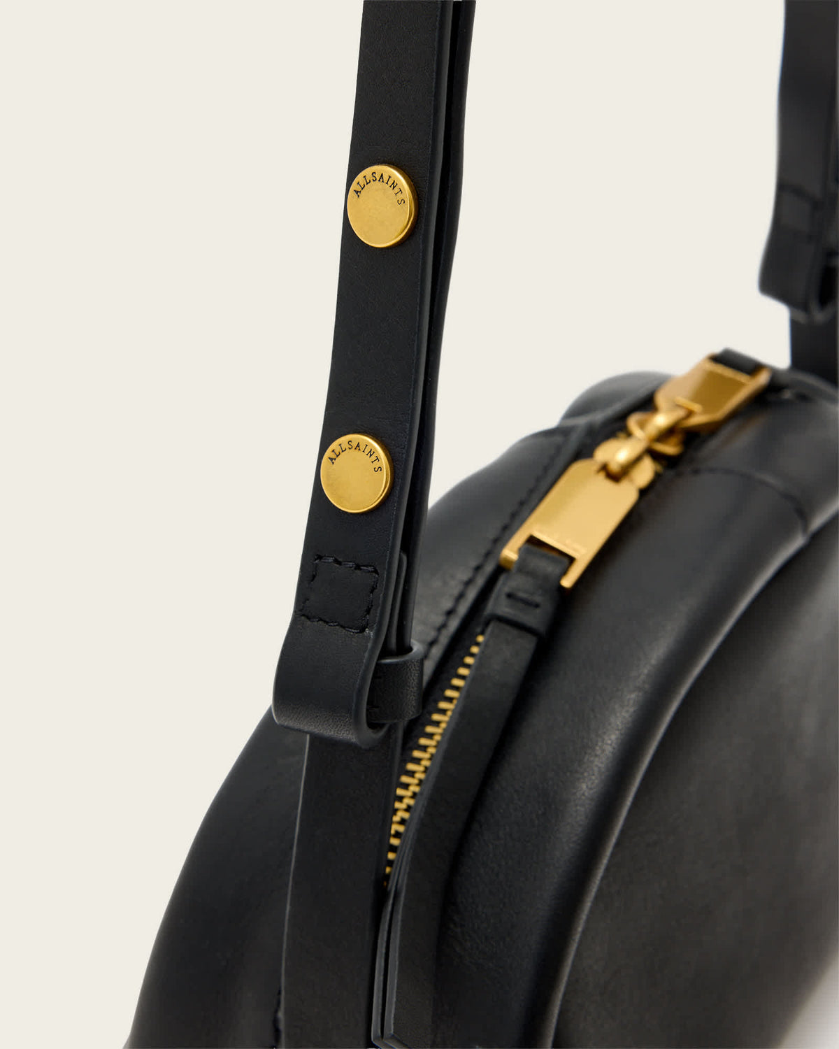 Rosalie Arc Leather Crossbody Bag Black