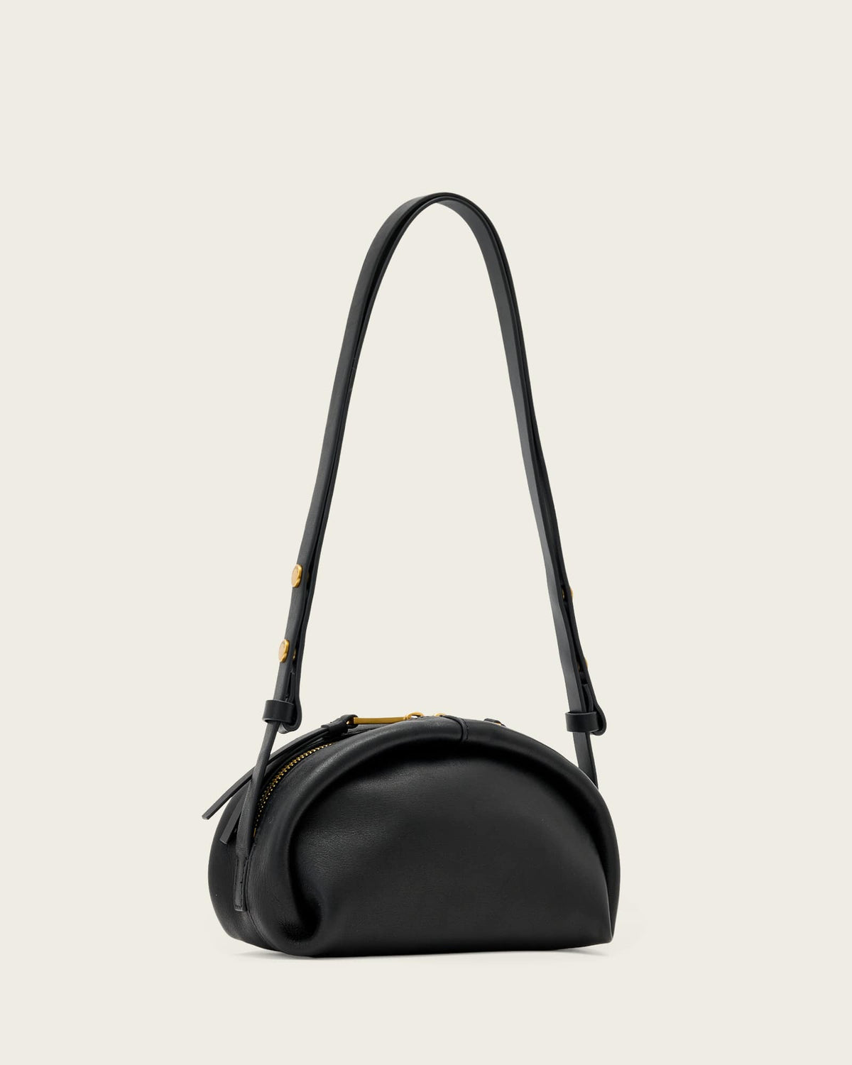 Rosalie Arc Leather Crossbody Bag Black