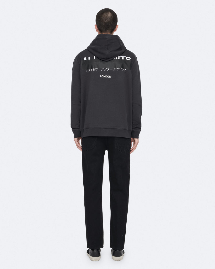 Redact Relaxed-Fit Cotton Hoodie Washed Black