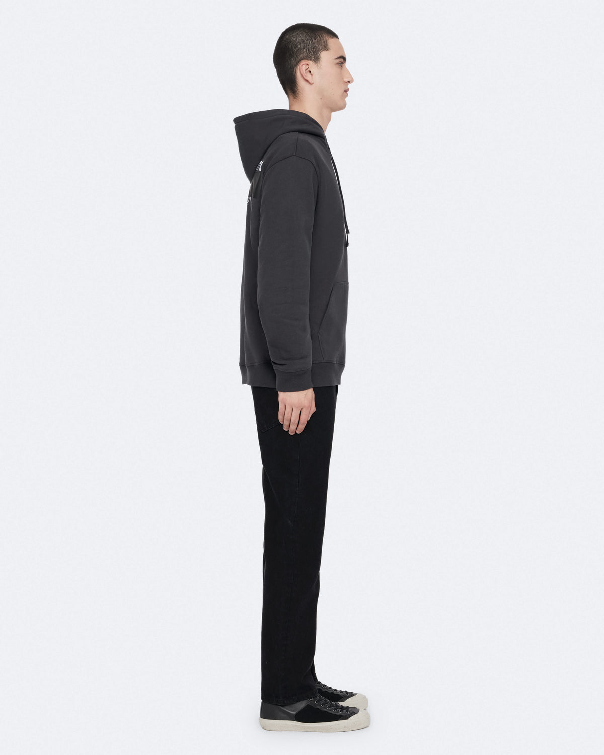 Redact Relaxed-Fit Cotton Hoodie Washed Black