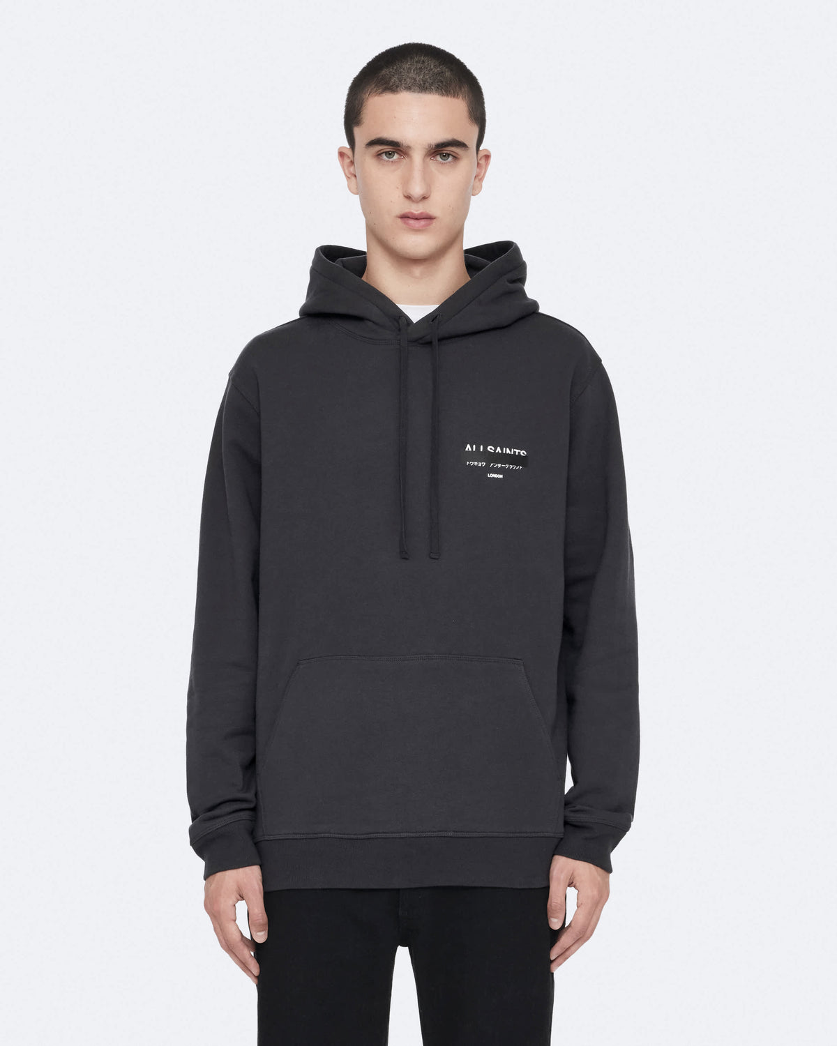 Redact Relaxed-Fit Cotton Hoodie Washed Black
