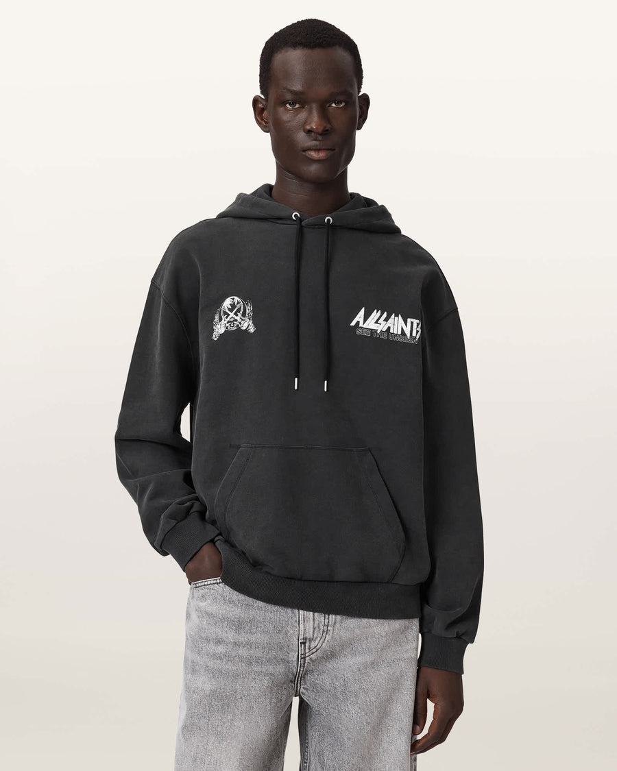 Chromium Long Sleeve Graphic Hoodie Washed Black