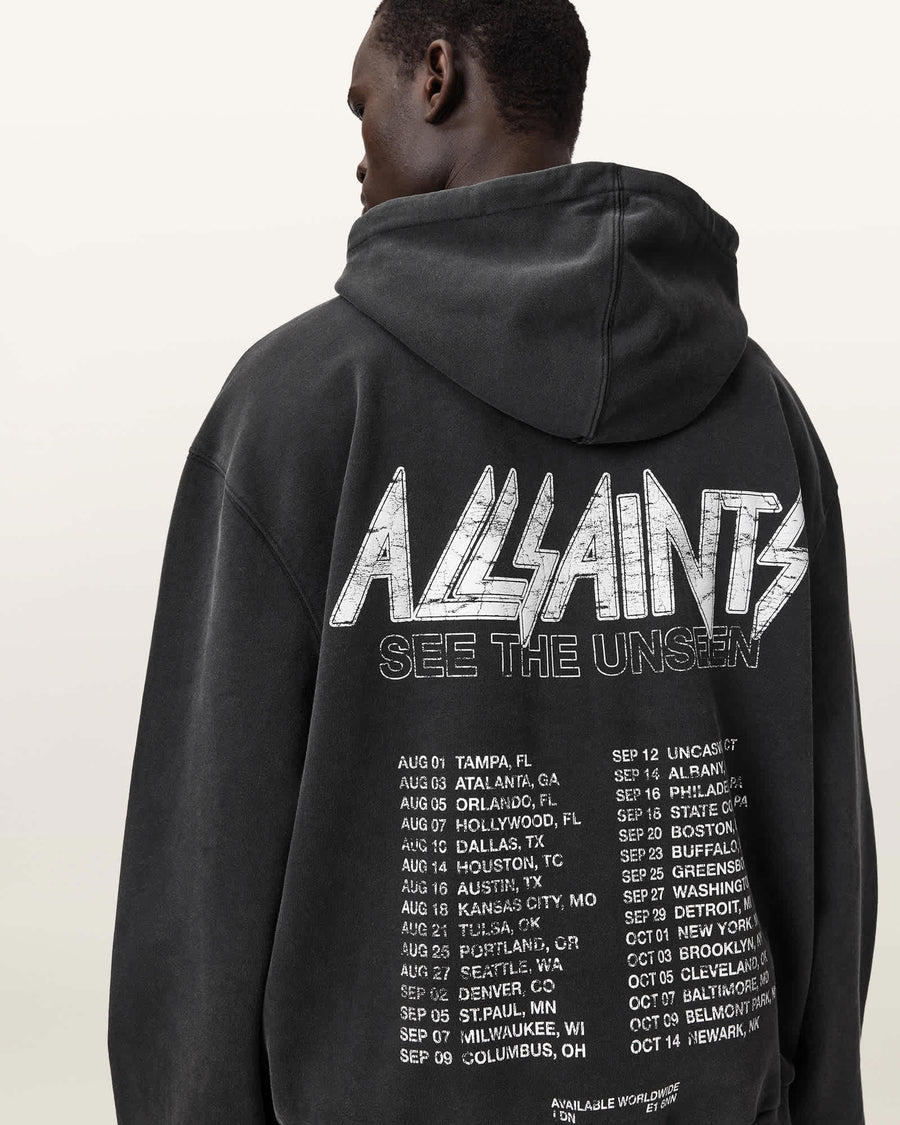 Chromium Long Sleeve Graphic Hoodie Washed Black