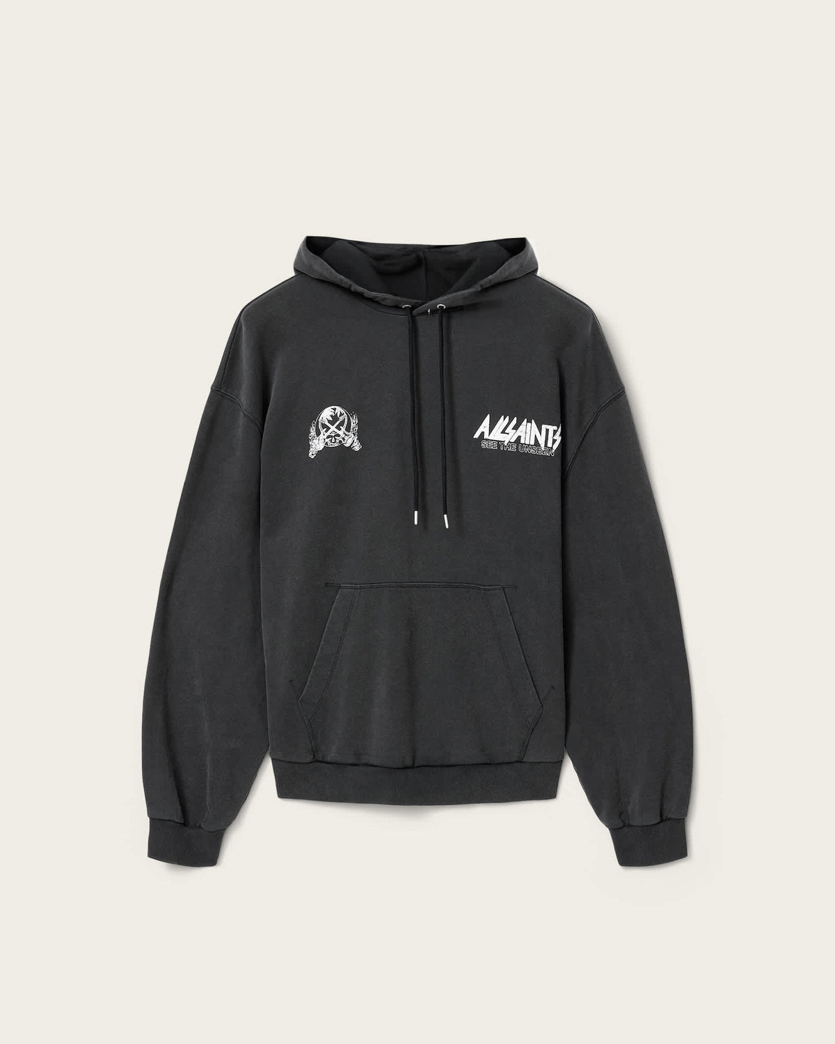 Chromium Long Sleeve Graphic Hoodie Washed Black
