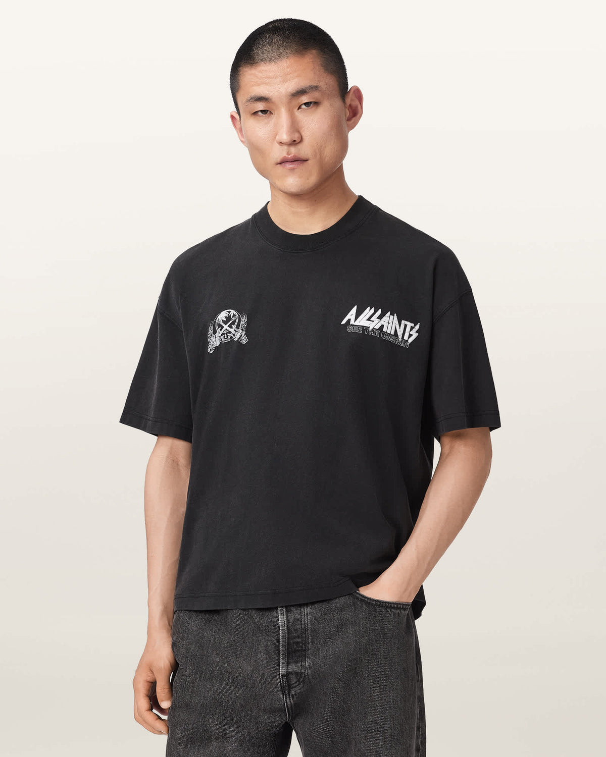 Chromium Short Sleeve Graphic T-Shirt Washed Black