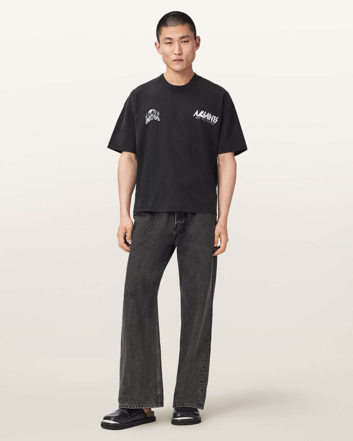Chromium Short Sleeve Graphic T-Shirt Washed Black