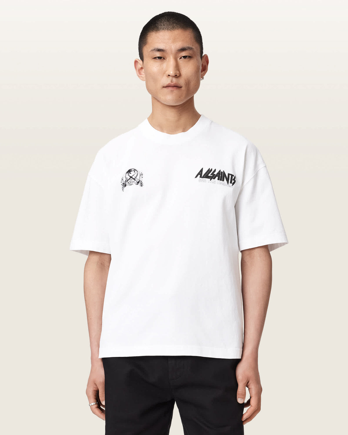 Chromium Short Sleeve Graphic T-Shirt ASHEN WHITE