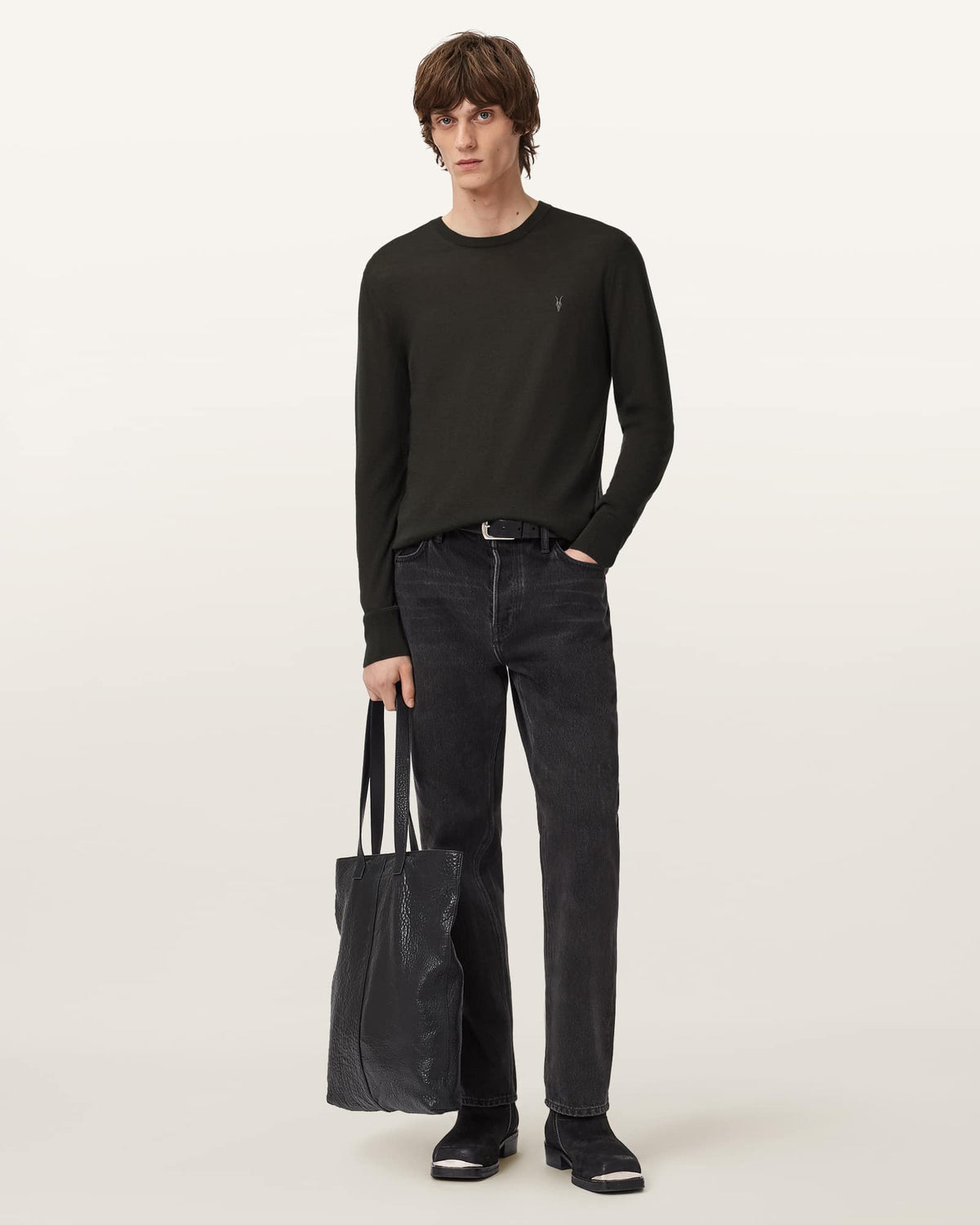 Mode Merino Wool Ramskull Jumper Olive Green