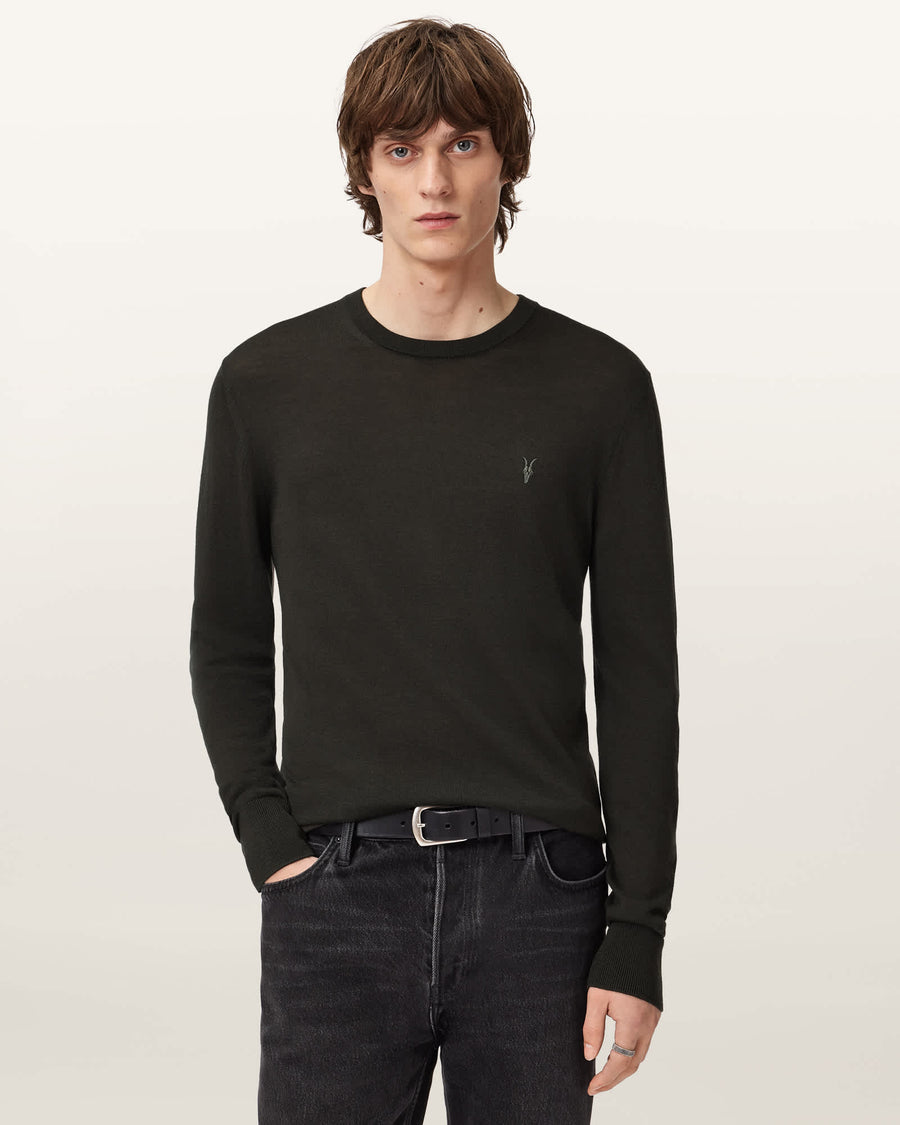 Mode Merino Wool Ramskull Jumper Olive Green