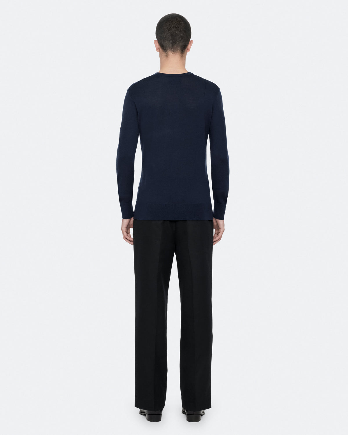 Mode Merino Wool Ramskull Jumper NAVY BLUE