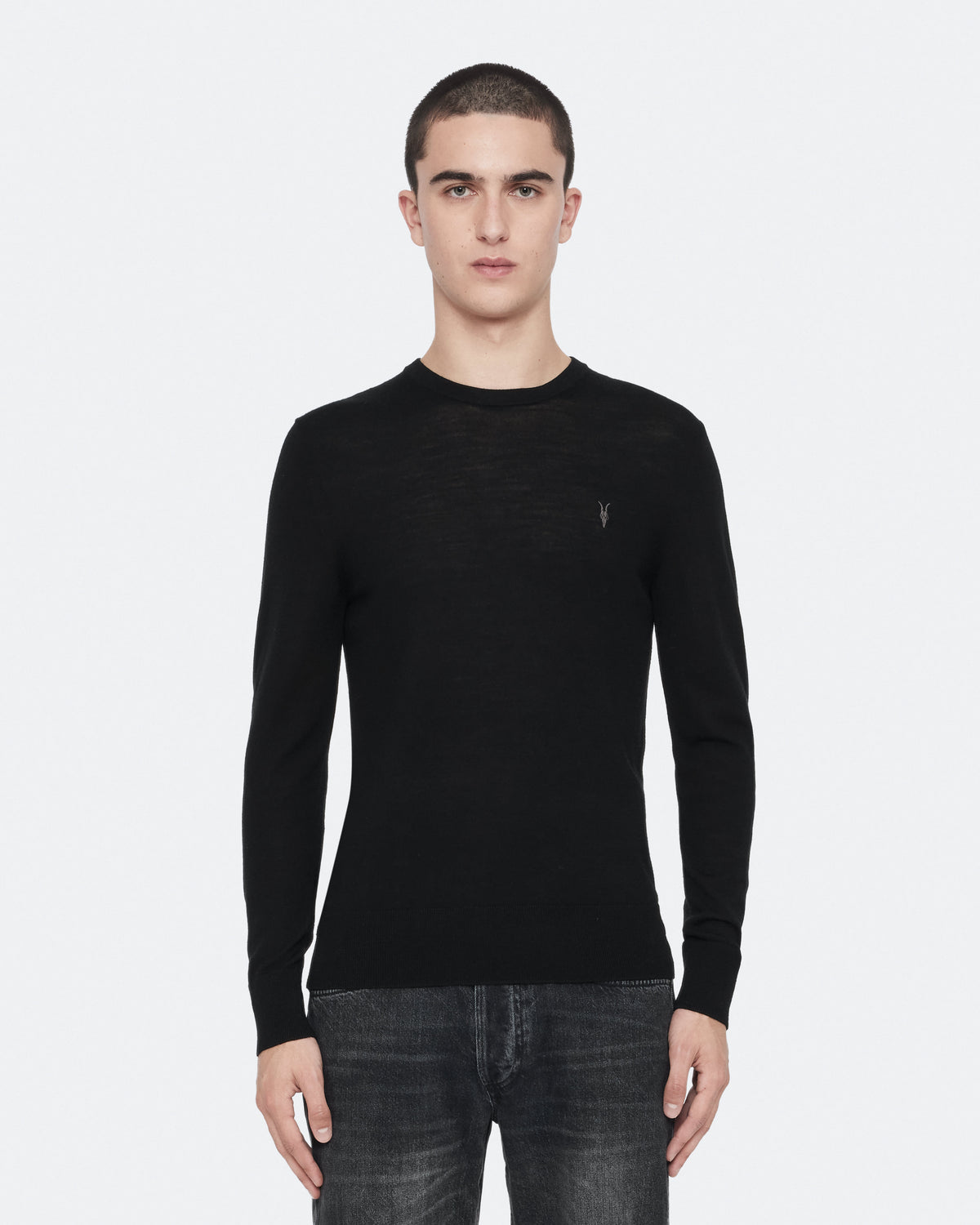 Mode Merino Wool Ramskull Jumper Black