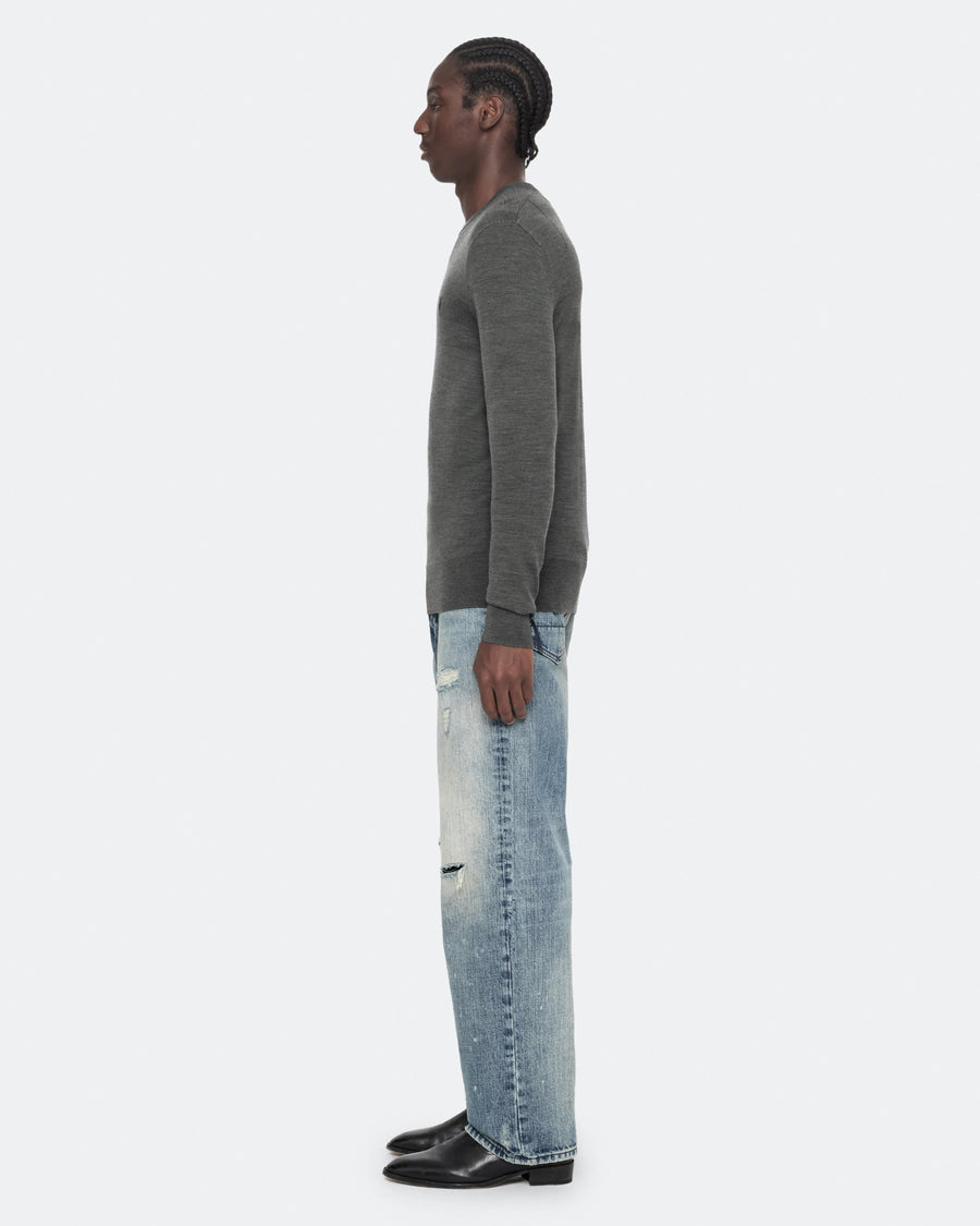 Mode Merino Wool Ramskull Jumper MONUMENT GREY