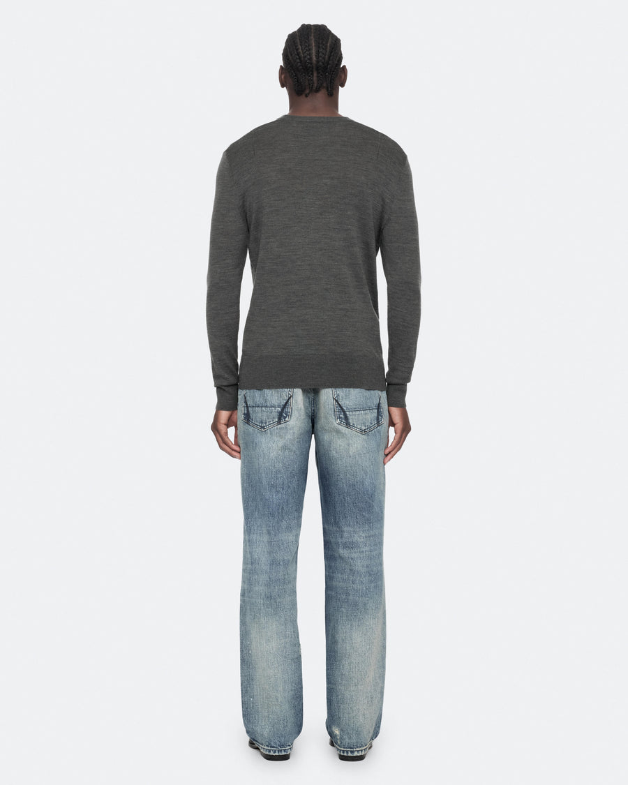 Mode Merino Wool Ramskull Jumper MONUMENT GREY