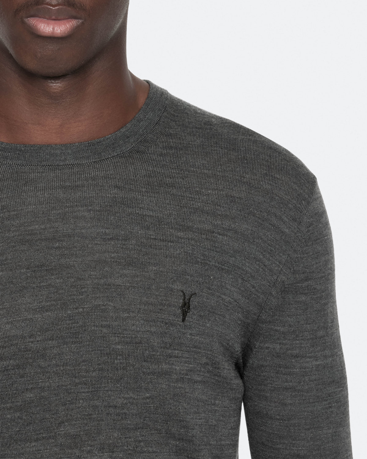 Mode Merino Wool Ramskull Jumper MONUMENT GREY