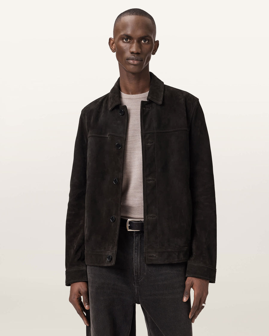Nates Suede Slim Fit Jacket TANNER BLACK