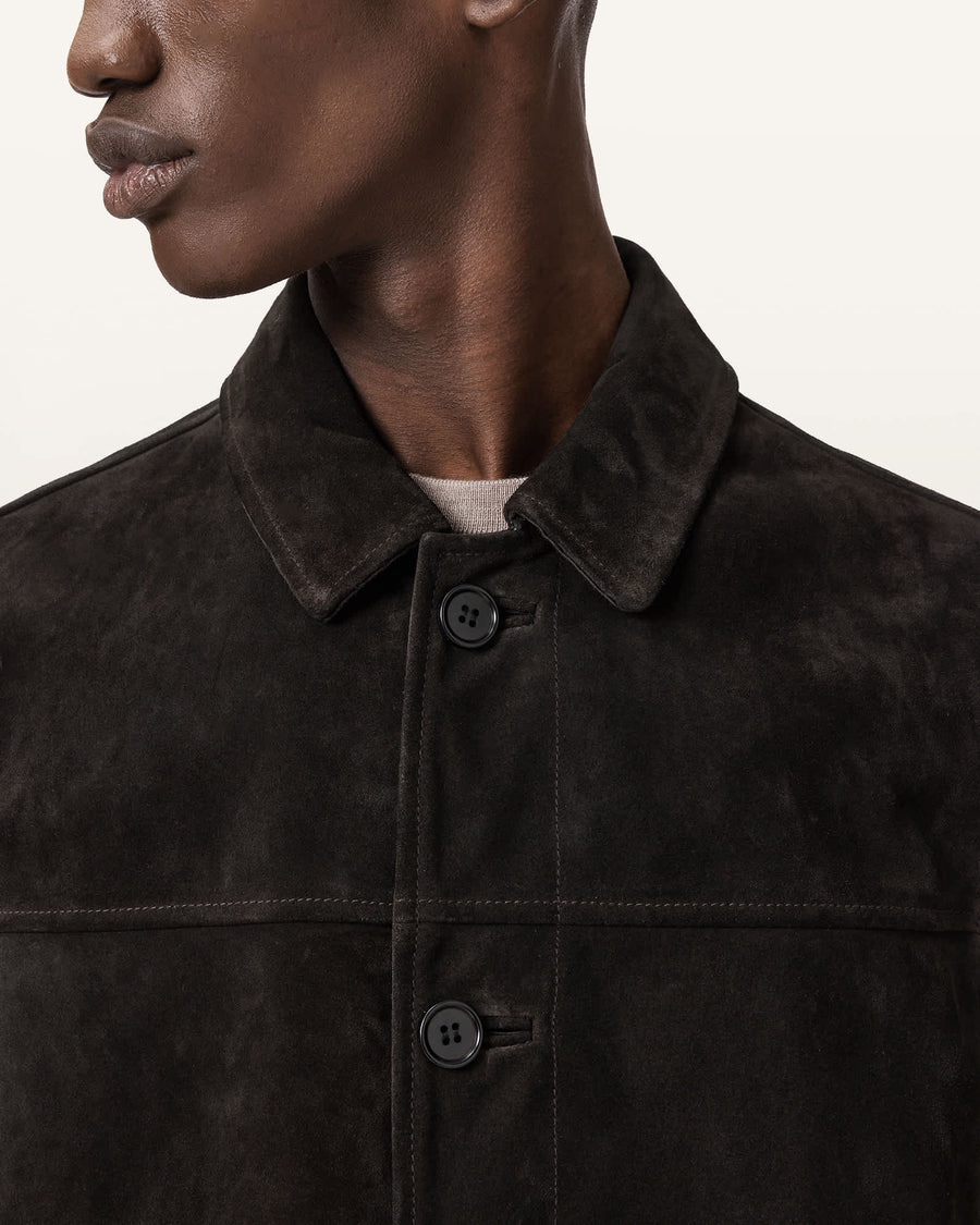 Nates Suede Slim Fit Jacket TANNER BLACK