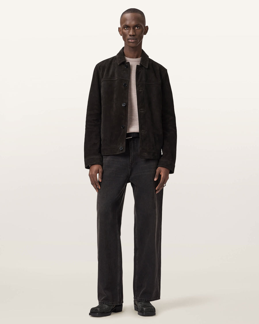 Nates Suede Slim Fit Jacket TANNER BLACK