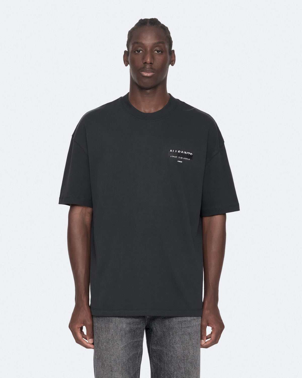Redact Oversized Cotton T-Shirt Washed Black
