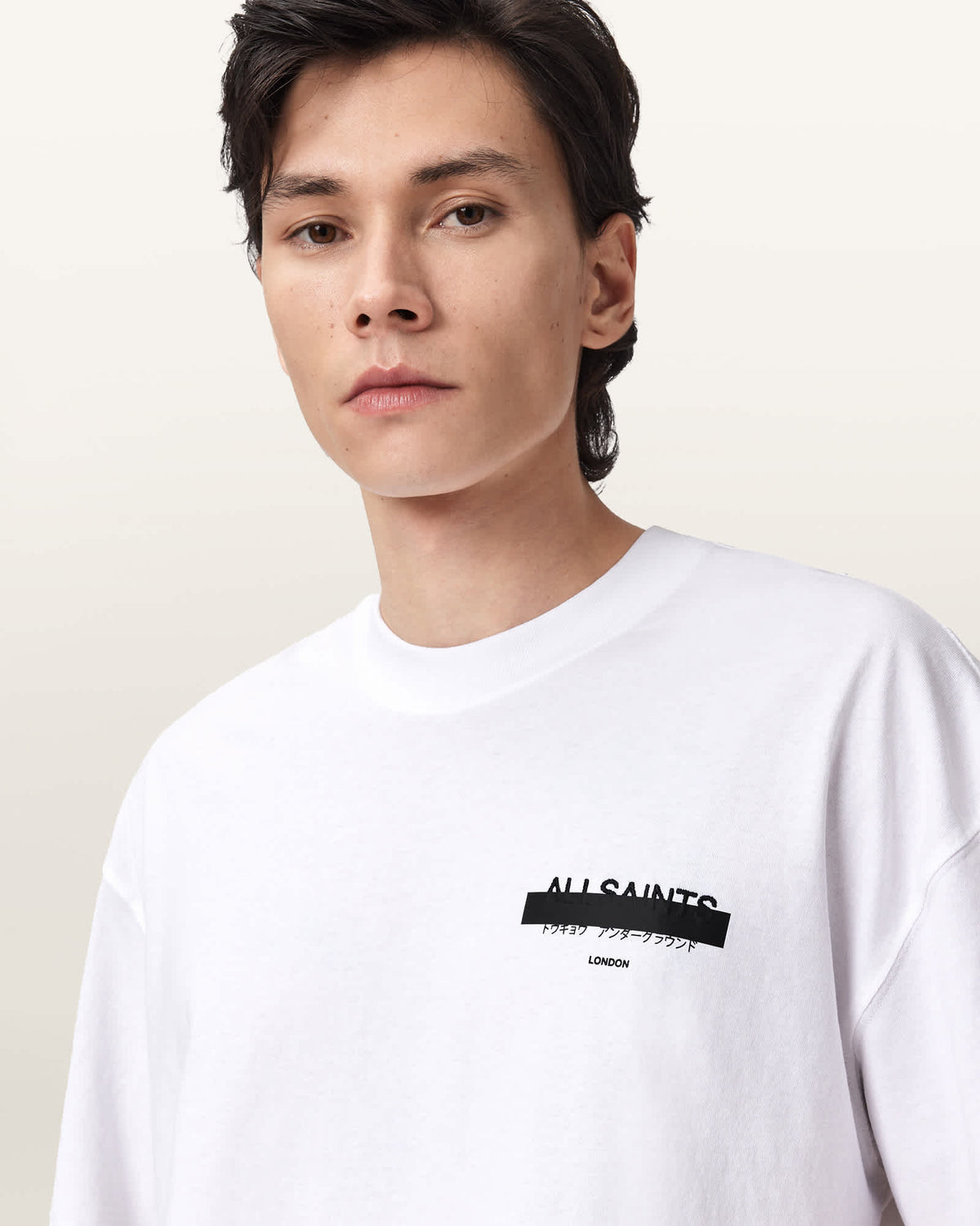 Redact Oversized Cotton T-Shirt ASHEN WHITE