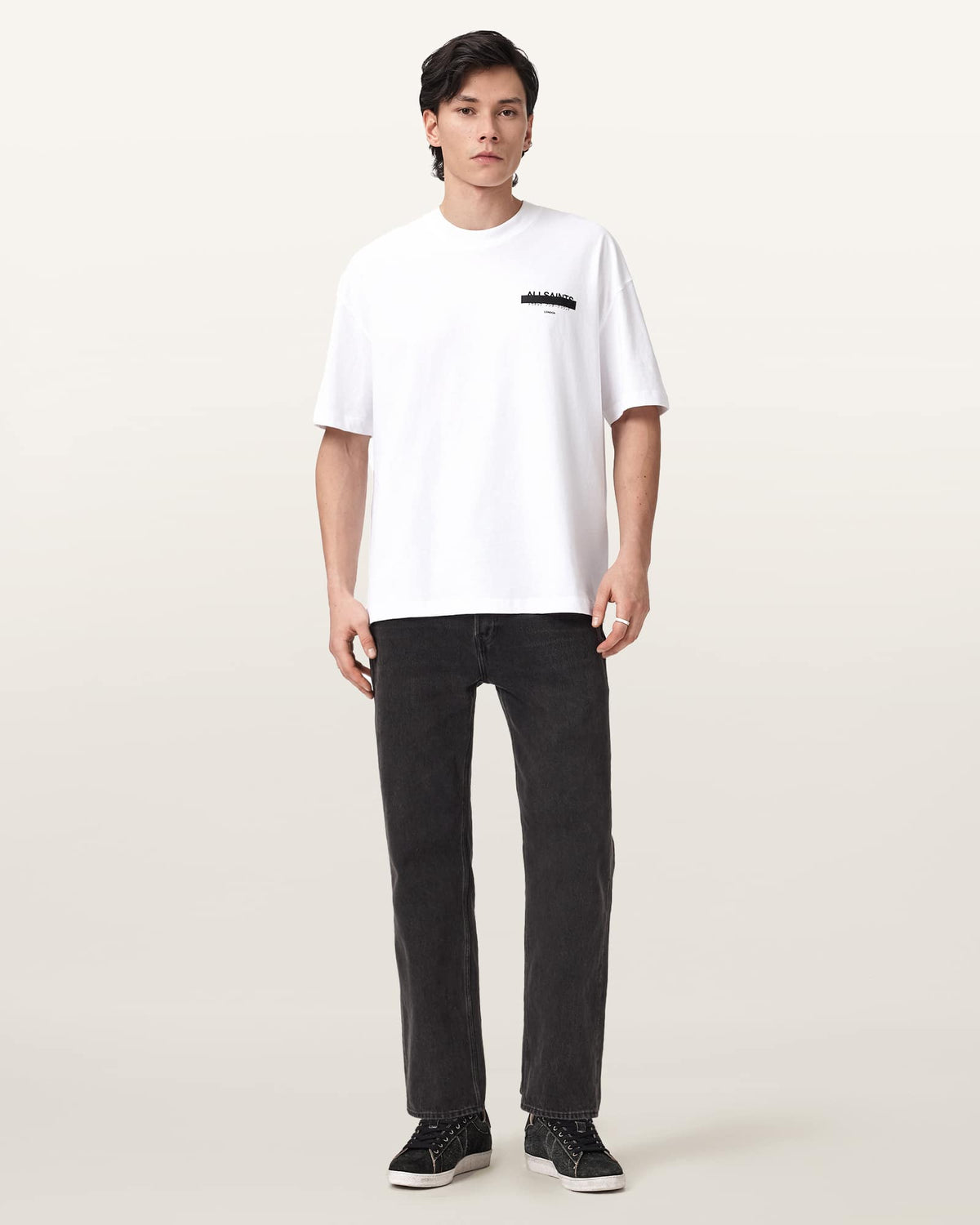 Redact Oversized Cotton T-Shirt ASHEN WHITE