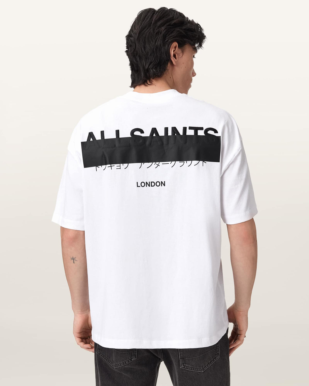 Redact Oversized Cotton T-Shirt ASHEN WHITE