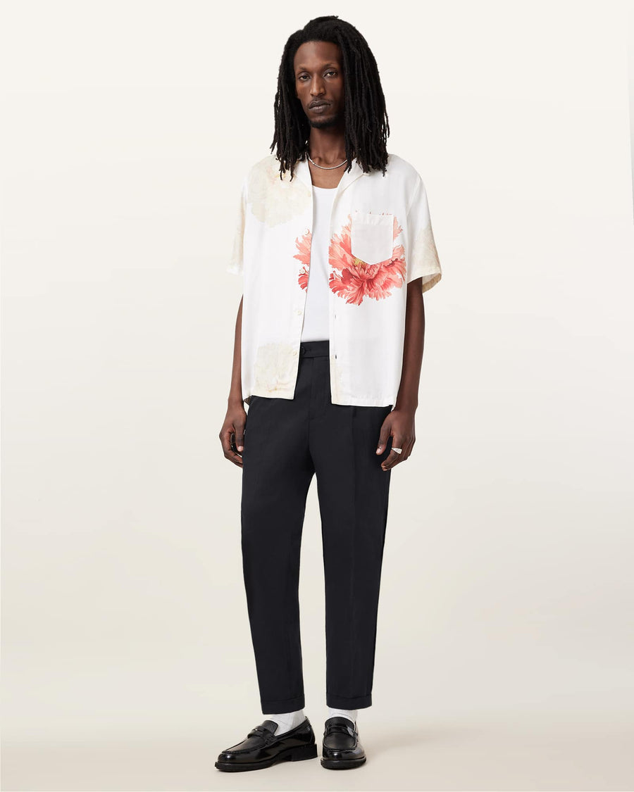 Tallis Slim Fit Cropped Tapered Trousers Black