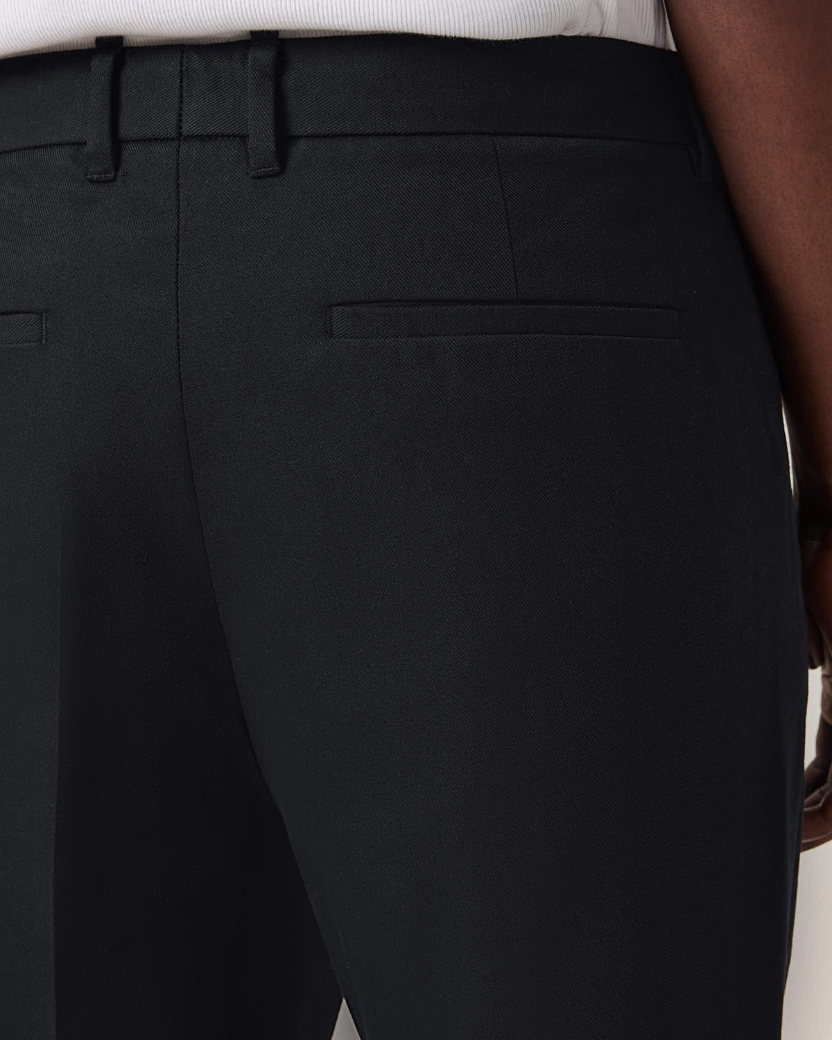 Tallis Slim Fit Cropped Tapered Trousers Black