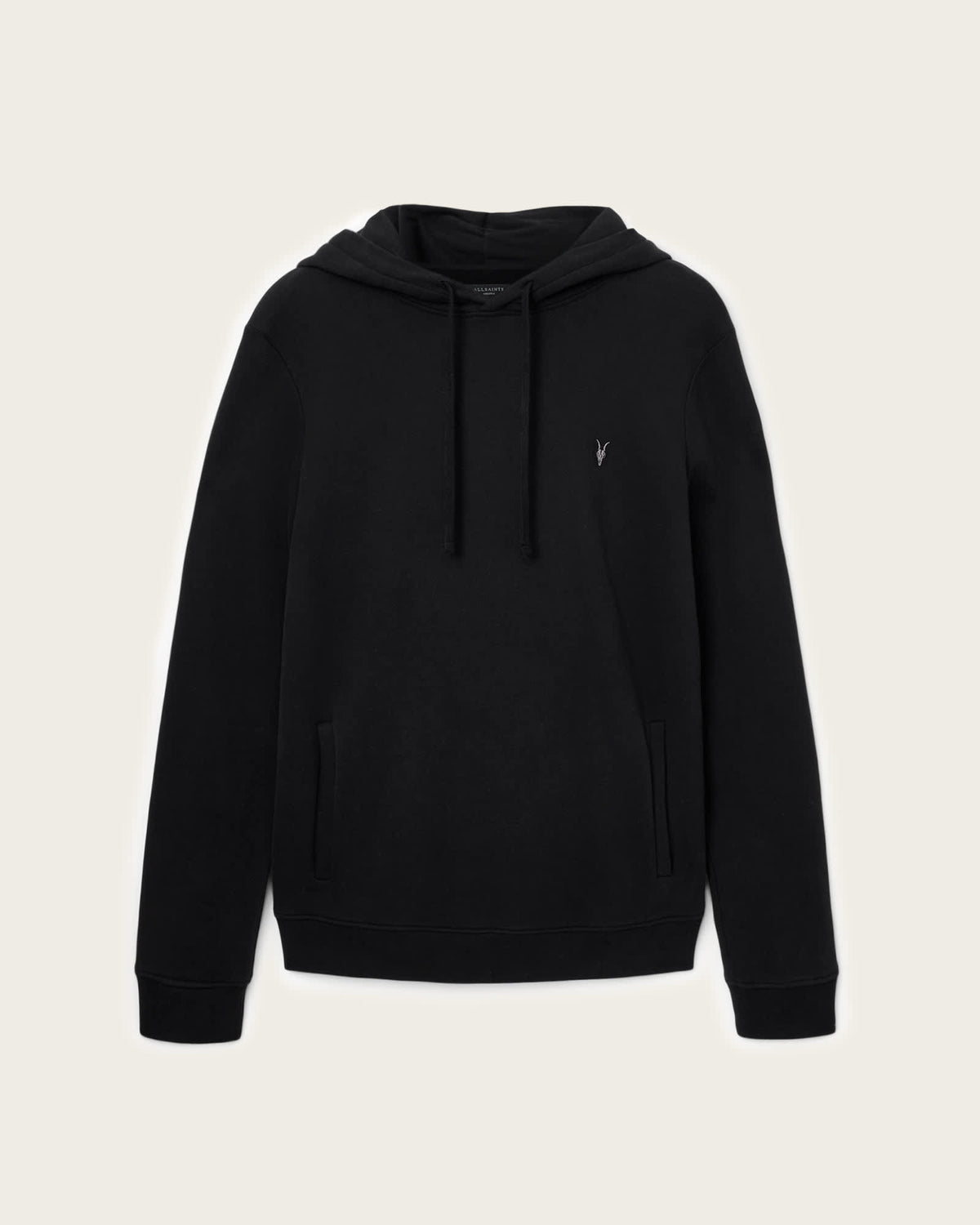 Raven Slim-Fit Ramskull Hoodie Black